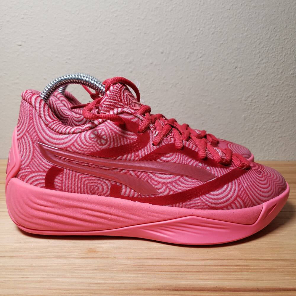 Puma Womens 6.5 Stewie 2 Mi Amor Basketball Shoes Red Pink Swirl Bold Maximalist - Picture 4 of 9